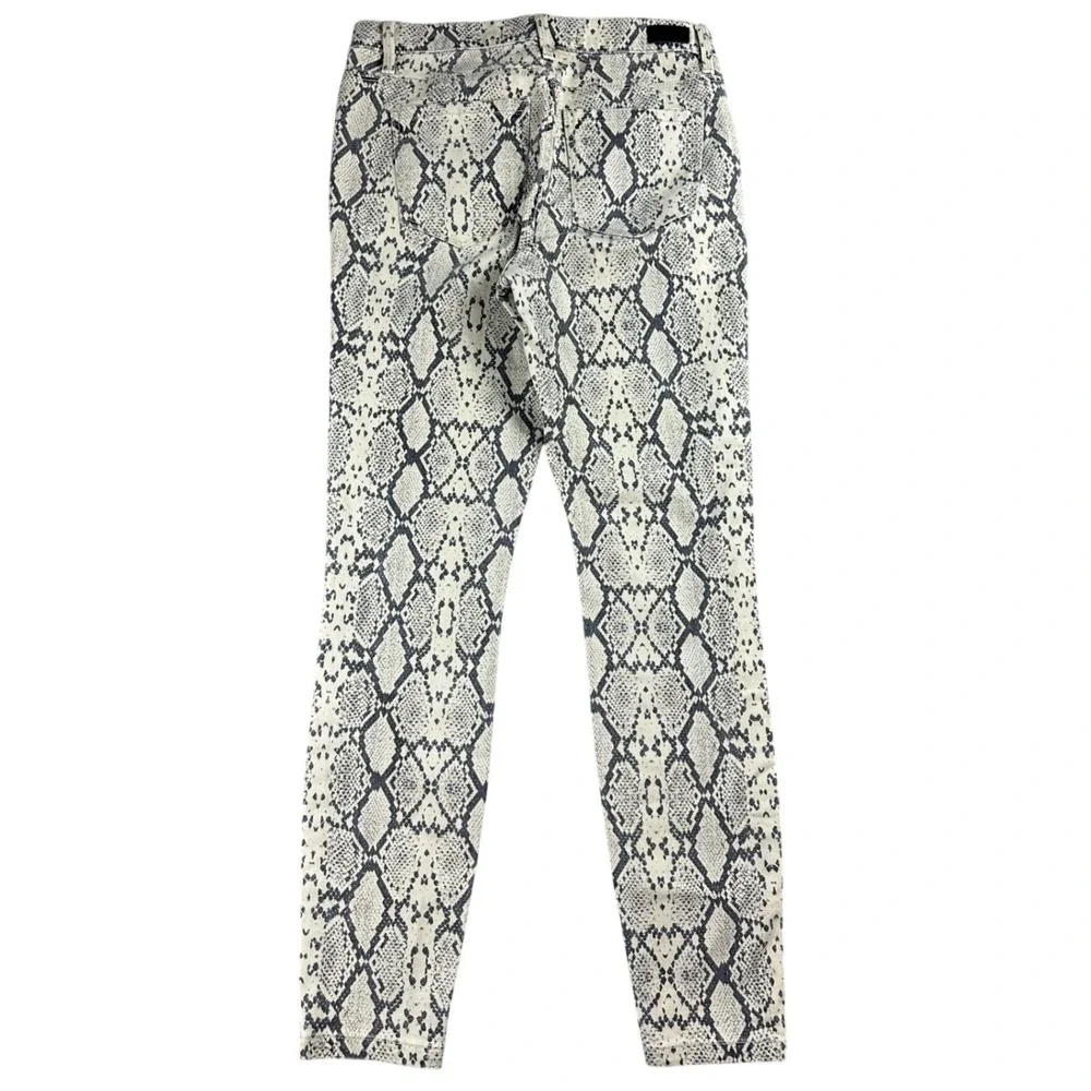 Blue Revival Snake Skin Print Jeans 25 Beige Black Skinny Fit Crop Stretch‎ Crop